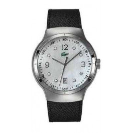 Lacoste bracelet de montre 2000374 / LC-09-3-14-0060 Cuir Noir 21mm + coutures noires