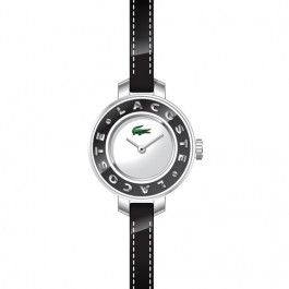 Lacoste bracelet de montre LC-15-3-14-0084 / 2000391 Cuir Noir 6mm + coutures noires