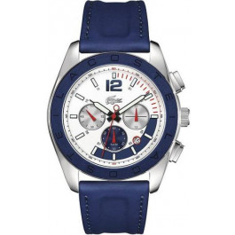 Lacoste bracelet de montre 2010666 / LC-53-1-29-2387 Cuir Bleu 24mm + coutures  bleues
