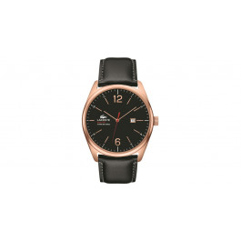 Lacoste bracelet de montre 2010747 / LC-68-1-34-2413 Cuir Noir 24mm + coutures grises