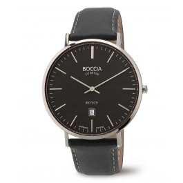 Bracelet de montre Boccia 3589-02 Cuir Noir 20mm