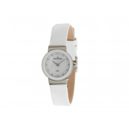 Bracelet de montre Skagen 358XSSLWW Cuir Blanc 12mm