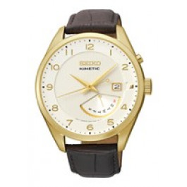 Bracelet de montre Seiko 5M84 0AC0 / SRN052P1 / L07H015K0 Cuir croco Brun 20mm