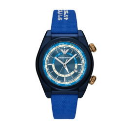 Bracelet de montre Armani AR11564 Cuir Bleu 20mm