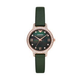 Bracelet de montre Armani AR11577 Cuir Vert 12mm
