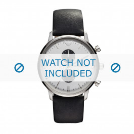 Bracelet de montre Armani AR0385 Cuir Noir 22mm