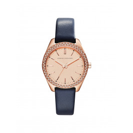 Bracelet de montre Armani Exchange AX5508 Cuir Bleu 16mm