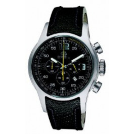 Breil bracelet de montre BW0171 Cuir Noir 21mm + coutures grises