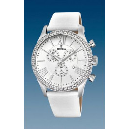 Bracelet de montre Festina F16590-7 / F16590-8 Cuir Blanc 21mm