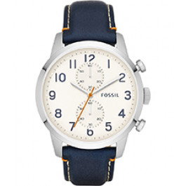 Bracelet de montre Fossil FS4932 Cuir Bleu 22mm