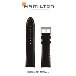 Bracelet de montre Hamilton H690.364.101 Cuir Brun 22mm