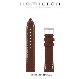 Bracelet de montre Hamilton H644550 / H001.64.455.533.01 Cuir Brun 20mm
