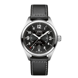 Bracelet de montre Hamilton H705050 / H001.70.505.733.01 Cuir Noir 20mm