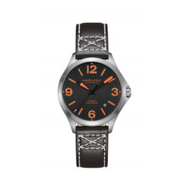 Bracelet de montre Hamilton H76235731 Cuir Noir 19mm