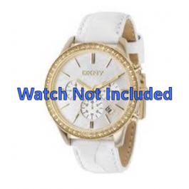 Bracelet de montre DKNY NY4844 Cuir Blanc 20mm