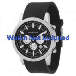 Bracelet de montre Michael Kors MK8040 / MK8055 Caoutchouc Noir 22mm