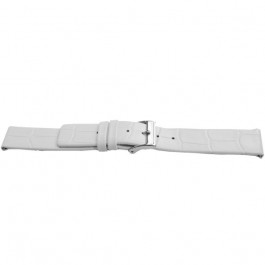 Bracelet de montre Universel F520 Cuir croco Blanc 18mm