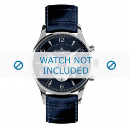 Jacques Lemans bracelet de montre 1-1654C Cuir Bleu + coutures défaut