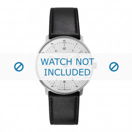 Junghans bracelet de montre 027/4700.00 Cuir Noir 20mm + coutures défaut