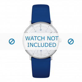 Bracelet de montre Junghans 047/4540.00 Cuir Bleu 18mm
