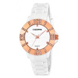 Bracelet de montre Calypso K5649-3 Caoutchouc Blanc