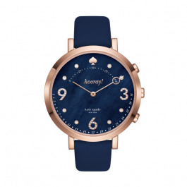 Bracelet de montre Montre intelligente Kate Spade New York KST23210 Cuir Bleu 16mm