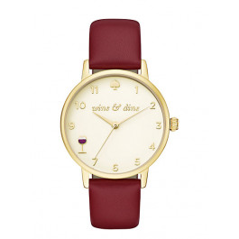 Bracelet de montre Kate Spade New York KSW1188 - METRO Cuir Rouge 16mm