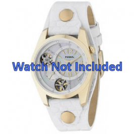 Bracelet de montre Fossil ME1039 Cuir Blanc 18mm