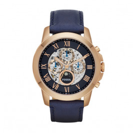 Bracelet de montre Fossil ME3029 Cuir Bleu 22mm
