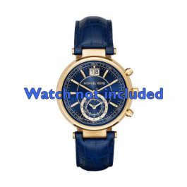Bracelet de montre Michael Kors MK2425 Cuir croco Bleu 12mm