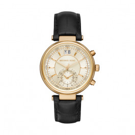 Bracelet de montre Michael Kors MK2433 Cuir Noir 12mm