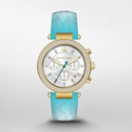 Bracelet de montre Michael Kors MK7227 Cuir Bleu