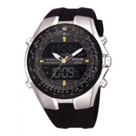 Bracelet de montre Pulsar NX14-X00101 Silicone Noir