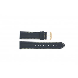 Timex bracelet de montre PW2P72700 Cuir Bleu 22mm + coutures blanches