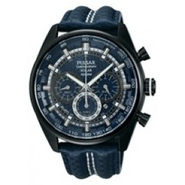 Bracelet de montre Pulsar VS75-X004 / PX5043X1 Cuir Bleu 24mm