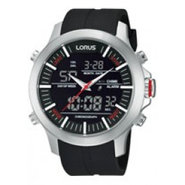 Bracelet de montre Lorus Z021-X002 / RW607AX9 Caoutchouc Noir 21mm
