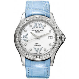 Bracelet de montre Raymond Weil SI2003-TANGOB-C8 Cuir croco Bleu 20mm