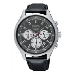 Bracelet de montre Seiko 4T53-00B0 / SKS595P1 / L01W015J0 Cuir Noir 20mm