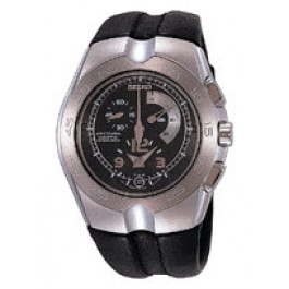 Bracelet de montre Seiko 7L22-0AJ0 / SNL031J1 / 4KT4JB Caoutchouc Noir 16mm