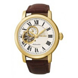 Bracelet de montre Seiko 4R39-00K0 / SSA232K1 Cuir Brun 18mm