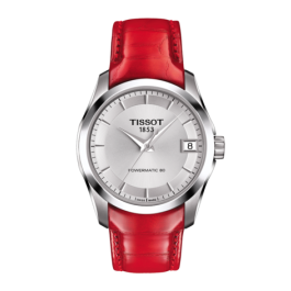 Bracelet de montre Tissot T035207B / T0352071603101B / T600038033 Cuir Rouge 18mm