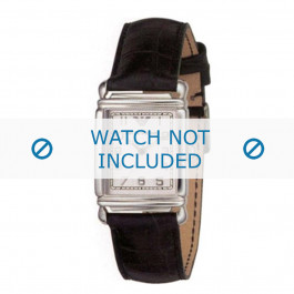 Armani bracelet de montre AR-0232 Cuir croco Noir 18mm 