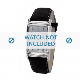 Armani bracelet de montre AR-0233 Cuir Noir 26mm + coutures blanches