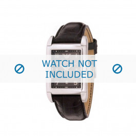 Armani bracelet de montre AR-0272 Cuir croco Noir 22mm 