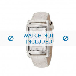 Armani bracelet de montre AR-0295 Cuir croco Blanc 22mm 