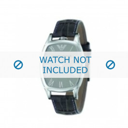 Armani bracelet de montre AR-2400 Cuir croco Noir 19mm 