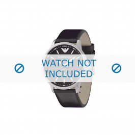 Armani bracelet de montre AR-0611 Cuir Noir 20mm 