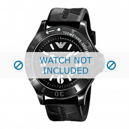 Armani bracelet de montre AR0629 Silicone Noir 28mm