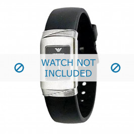 Bracelet de montre Armani AR1024 Silicone Noir 20mm