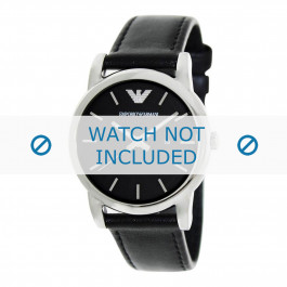 Armani bracelet de montre AR1693 Cuir Noir 18mm + coutures noires